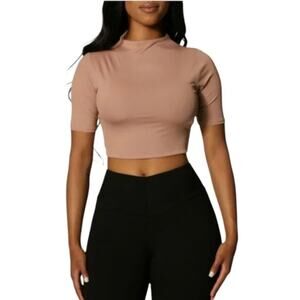 Naked Wardrobe Tan Crop Top